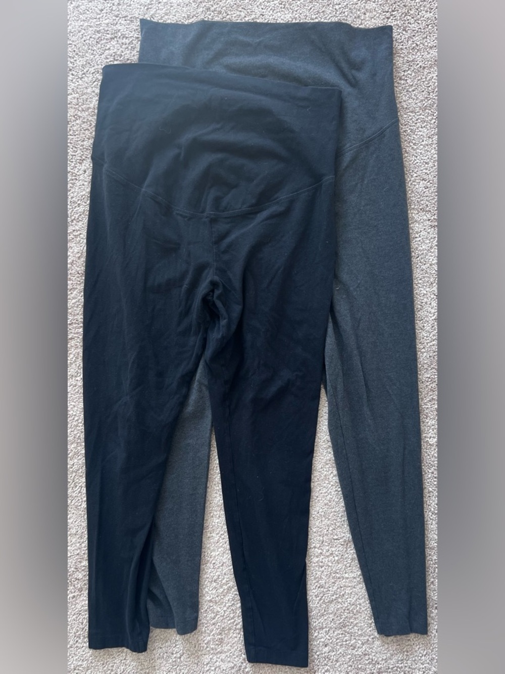 Old Navy Maternity Black and Charcoal Leggings Duo